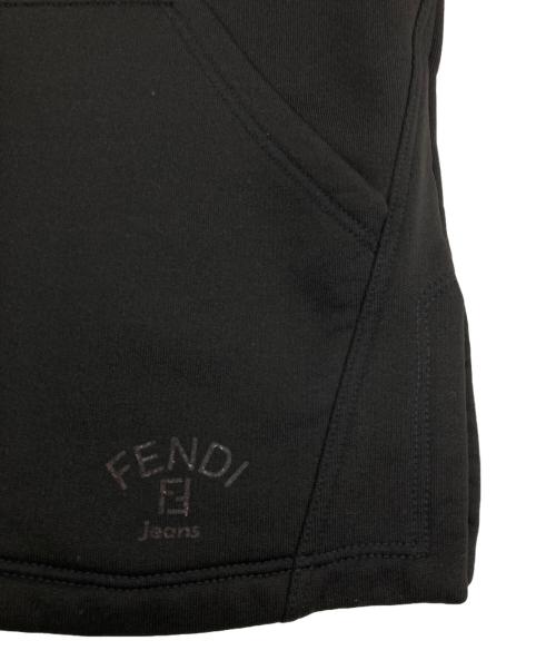 FENDI JEANS（フェンディ ジーンズ）FENDI JEANS (フェンディ ジーンズ) ペカン柄ハーフジップスウェット ブラック サイズ:40の古着・服飾アイテム