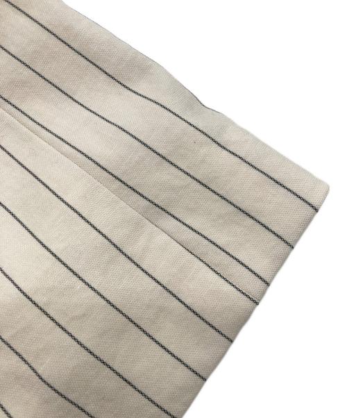 icB（アイシービー）icB (アイシービー) LooseWeave ストライプ柄ダブルブレストジャケット ホワイト サイズ:4の古着・服飾アイテム