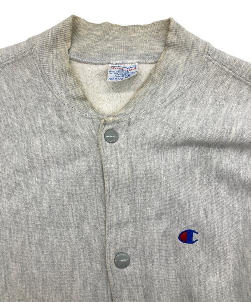 Champion REVERSE WEAVE（チャンピオン リバース ウィーブ）Champion REVERSE WEAVE (チャンピオン リバース ウィーブ) 90’Sスウェット スナップカーディガン グレー サイズ:Lの古着・服飾アイテム
