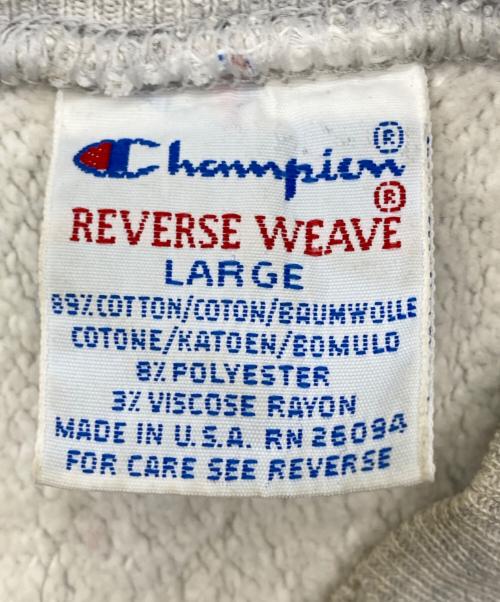 Champion REVERSE WEAVE（チャンピオン リバース ウィーブ）Champion REVERSE WEAVE (チャンピオン リバース ウィーブ) 90’Sスウェット スナップカーディガン グレー サイズ:Lの古着・服飾アイテム