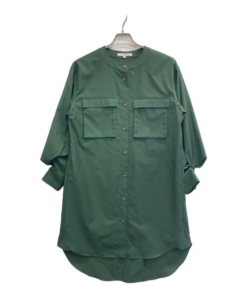 UN3D.（アンスリード）UN3D. (アンスリード) ビッグポケットロングシャツ グリーン サイズ:Freeの古着・服飾アイテム