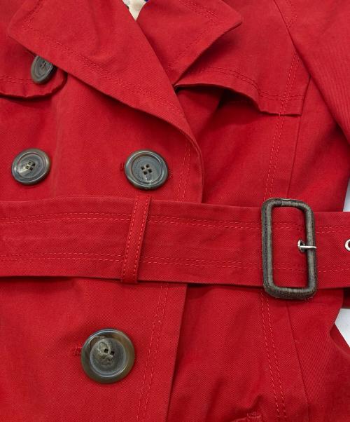 BURBERRY BLUE LABEL（バーバリー ブルー レーベル）BURBERRY BLUE LABEL (バーバリーロンドンブルーレーベル) トレンチコート レッド サイズ:38の古着・服飾アイテム