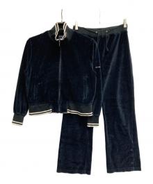 BURBERRY GOLF（バーバリーゴルフ）の古着「ベロアセットアップジャージ」｜ネイビー