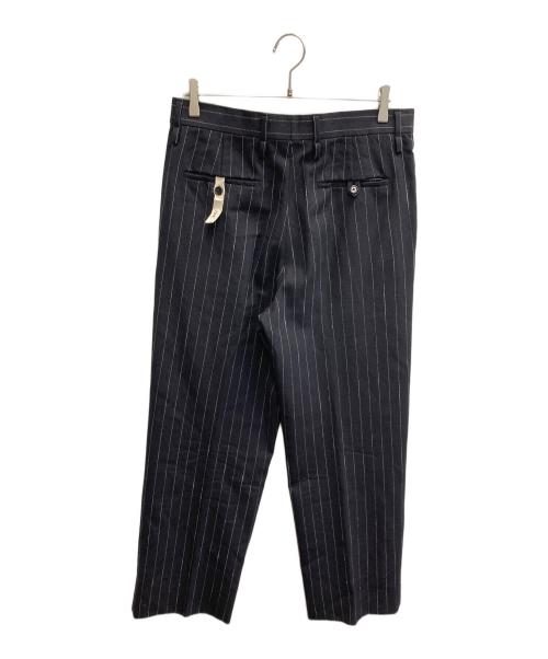 ALDOMARIA CAMILLO（アルドマリアカミッロ）ALDOMARIA CAMILLO (アルドマリアカミッロ) リネンウールストライプスラックス ネイビー サイズ:Mの古着・服飾アイテム