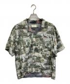 beautiful peopleビューティフルピープル）の古着「old&new printed halfsleeve shirt」｜グリーン