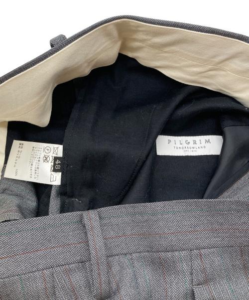 Pilgrim（ピルグリム）PILGRIM (ピルグリム) ウールストライプスラックス グレー サイズ:48の古着・服飾アイテム