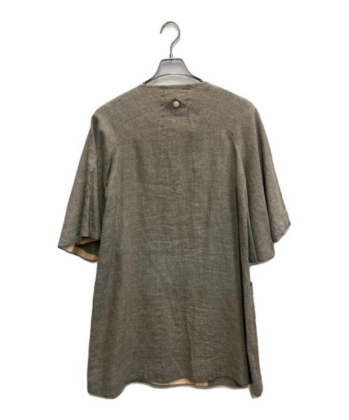 YAB-YUM（ヤブヤム）YAB-YUM (ヤブヤム) ボタンデザインリネンワンピース グレージュ サイズ:Mの古着・服飾アイテム