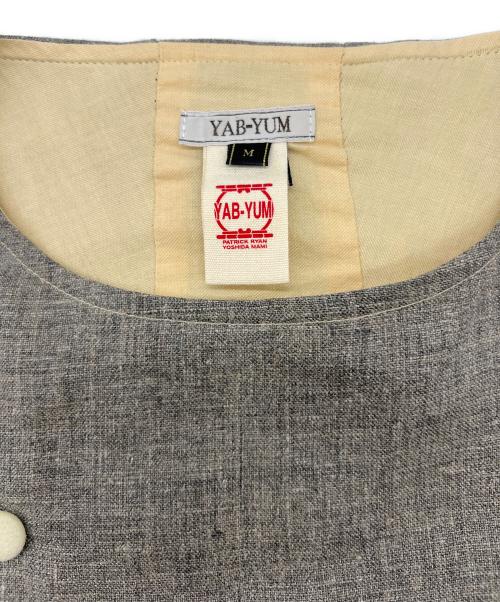 YAB-YUM（ヤブヤム）YAB-YUM (ヤブヤム) ボタンデザインリネンワンピース グレージュ サイズ:Mの古着・服飾アイテム