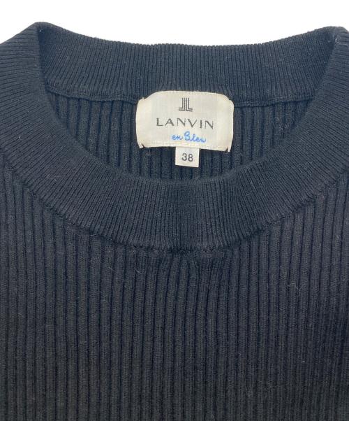 LANVIN en Bleu（ランバンオンブルー）LANVIN en Bleu (ランバンオンブルー) 袖切替ニットワンピース ブラック サイズ:38の古着・服飾アイテム