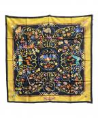 HERMESエルメス）の古着「カレ90 PIERRES d' ORIENT et d' OCCIDENT 東洋の石と西洋の石細工」｜イエロー×ブラック