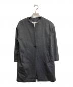 UNTITLEDアンタイトル）の古着「カシミヤ混ミディ丈ノーカラーコート」｜ブラック
