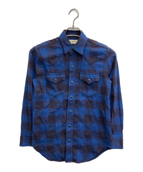 Saint Laurent Paris（サンローランパリ）Saint Laurent Paris (サンローランパリ) チェックシャツ ブルー サイズ:Sの古着・服飾アイテム