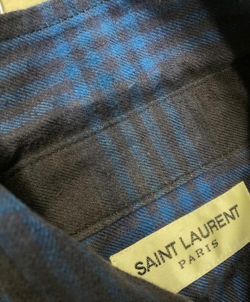 Saint Laurent Paris（サンローランパリ）Saint Laurent Paris (サンローランパリ) チェックシャツ ブルー サイズ:Sの古着・服飾アイテム