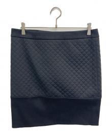 Salvatore Ferragamo（サルヴァトーレ フェラガモ）の古着「ドッキングキルティングスカート」｜ブラック