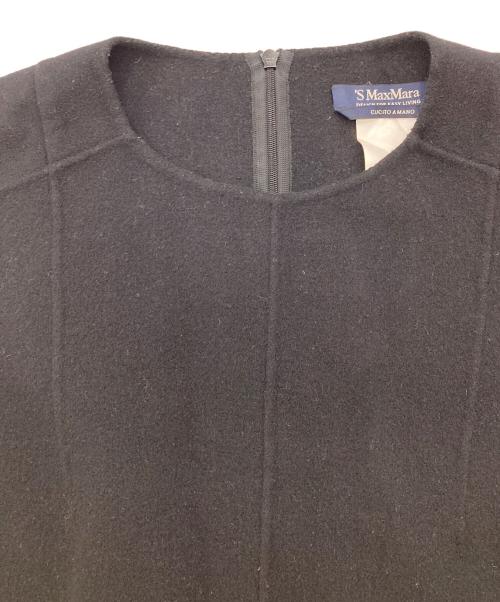 'S Max Mara（エスマックスマーラ）'S Max Mara (エスマックスマーラ) バージンウールブレンドワンピース ブラック サイズ:42の古着・服飾アイテム