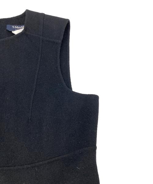 'S Max Mara（エスマックスマーラ）'S Max Mara (エスマックスマーラ) バージンウールブレンドワンピース ブラック サイズ:42の古着・服飾アイテム