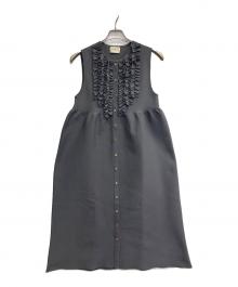 UNITED ARROWS TOKYO（ユナイテッドアローズトウキョウ）の古着「Pフリル ノースリーブ ワンピース」｜グレー