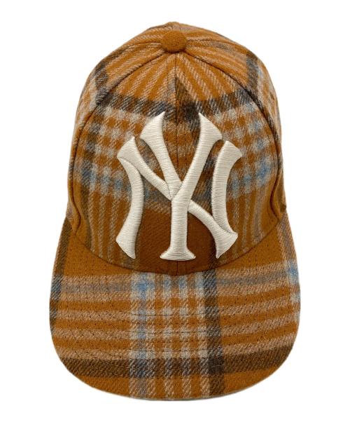 GUCCI（グッチ）GUCCI (グッチ) New Era (ニューエラ) ベースボールキャップ ブラウン サイズ:57-61cmの古着・服飾アイテム