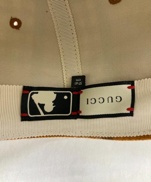 GUCCI（グッチ）GUCCI (グッチ) New Era (ニューエラ) ベースボールキャップ ブラウン サイズ:57-61cmの古着・服飾アイテム
