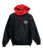 X-LARGEエクストララージ）の古着「2TONE フーデッド パーカー」｜ブラック×レッド