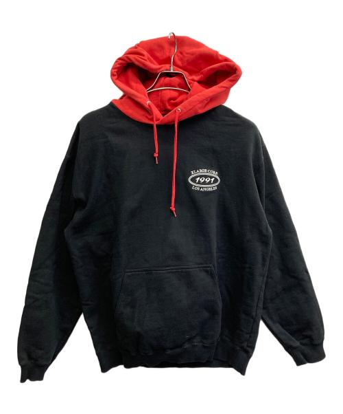 X-LARGE（エクストララージ）X-LARGE (エクストララージ) 2TONE フーデッド パーカー ブラック×レッド サイズ:Lの古着・服飾アイテム