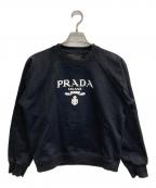 PRADAプラダ）の古着「プリンテッドコットンフリースクルーネックスウェットシャツ」｜ブラック