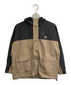 NEW BALANCEニューバランス）の古着「ストレッチナイロンマウンテンパーカー」｜グレー×ブラック