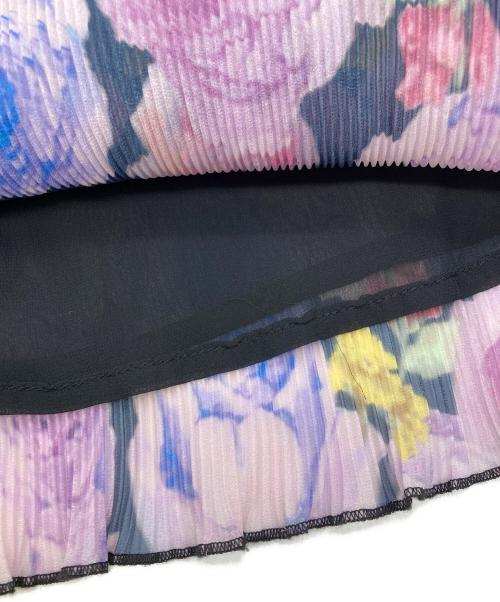 GANNI（ガニー）GANNI (ガニー) ジョーゼットプリーツ フラワープリントスカート ピンク×パープル サイズ:34の古着・服飾アイテム