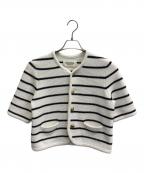 MACPHEEマカフィー）の古着「モスライクステッチ ハーフスリーブジャケット」｜ホワイト×ブラック