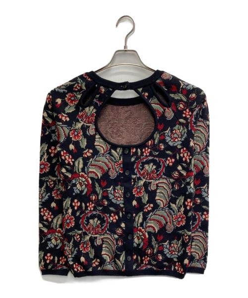 MULLER（ミューラー）MULLER (ミューラー) 花柄ニット レッド×ブラック サイズ:38の古着・服飾アイテム