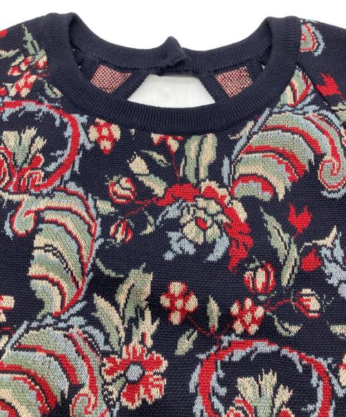 MULLER（ミューラー）MULLER (ミューラー) 花柄ニット レッド×ブラック サイズ:38の古着・服飾アイテム