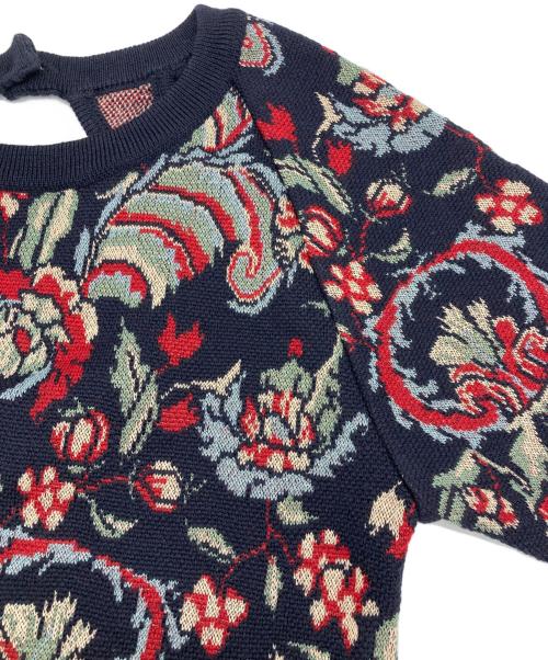 MULLER（ミューラー）MULLER (ミューラー) 花柄ニット レッド×ブラック サイズ:38の古着・服飾アイテム