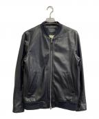 nano・universeナノ・ユニバース）の古着「WONDER LIGHT LEATHER シングルライダースジャケット」｜ブラック