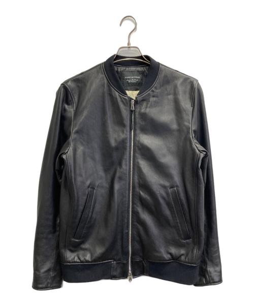 nano・universe（ナノ・ユニバース）nano・universe (ナノ・ユニバース) WONDER LIGHT LEATHER シングルライダースジャケット ブラック サイズ:Lの古着・服飾アイテム