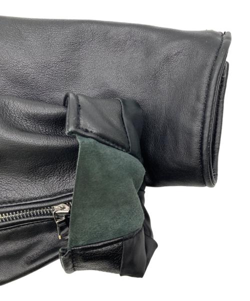 nano・universe（ナノ・ユニバース）nano・universe (ナノ・ユニバース) WONDER LIGHT LEATHER シングルライダースジャケット ブラック サイズ:Lの古着・服飾アイテム