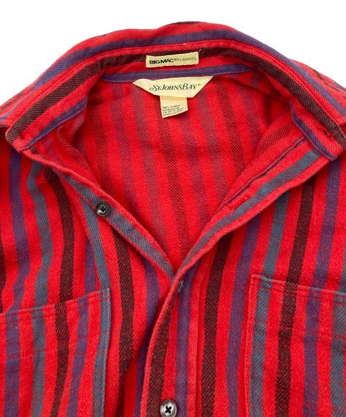 big mac（ビッグマック）BIG MAC (ビッグマック) ST JOHN'S BAY (セントジョンズベイ) フランネルシャツ レッド サイズ:Mの古着・服飾アイテム