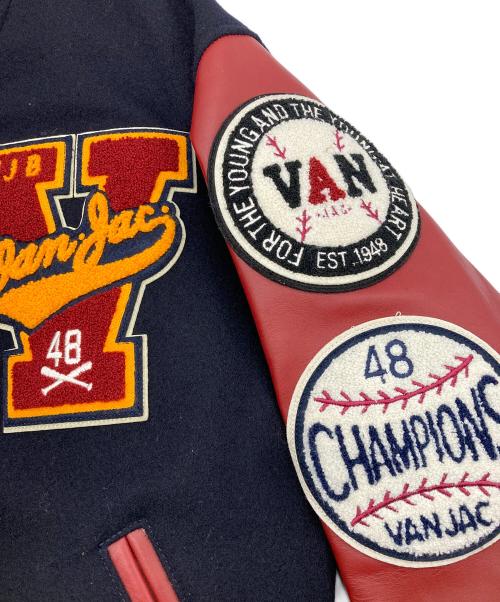VAN JAC（ヴァン・ヂャケット）VAN JAC (ヴァン・ヂャケット) BASEBALL プレミアムスタジャン ネイビー×レッド サイズ:LLの古着・服飾アイテム