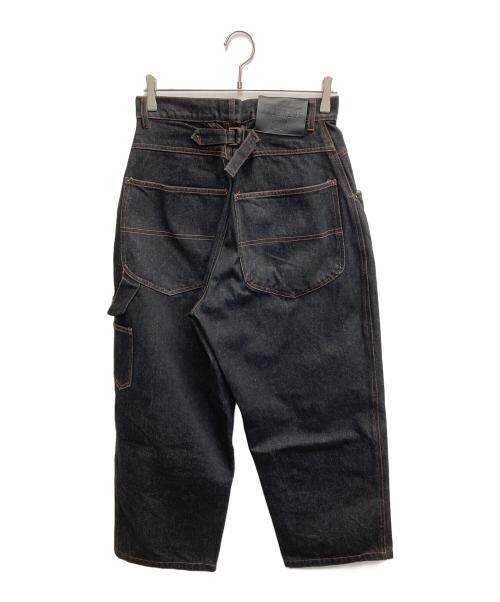 B.BALLSY（ボールジーブラザーズ）B.BALLSY (ボールジーブラザーズ) Wide straight rigid denim pants ネイビー サイズ:Mの古着・服飾アイテム