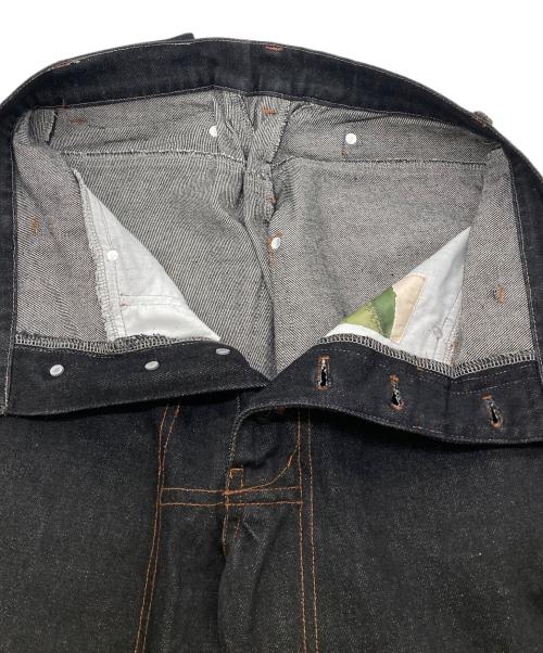 B.BALLSY（ボールジーブラザーズ）B.BALLSY (ボールジーブラザーズ) Wide straight rigid denim pants ネイビー サイズ:Mの古着・服飾アイテム