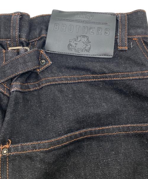 B.BALLSY（ボールジーブラザーズ）B.BALLSY (ボールジーブラザーズ) Wide straight rigid denim pants ネイビー サイズ:Mの古着・服飾アイテム