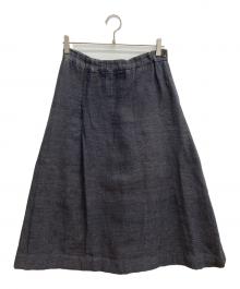 45R（フォーティファイブ・アール）の古着「インディゴギマツイードロングスカート」｜ネイビー