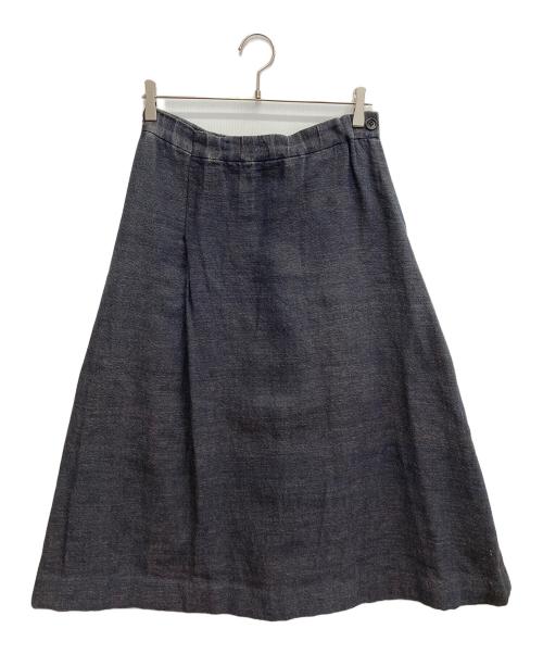 45R（フォーティファイブ・アール）45R (フォーティファイブ・アール) インディゴギマツイードロングスカート ネイビー サイズ:3の古着・服飾アイテム