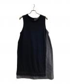 Y'sワイズ）の古着「ノースリーブウール混ワンピース」｜ブラック