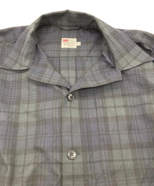 Traditional Weatherwear（トラディショナルウェザーウェア）Traditional Weatherwear (トラディショナルウェザーウェア) 長袖シャツ グリーン×ブラック サイズ:Mの古着・服飾アイテム