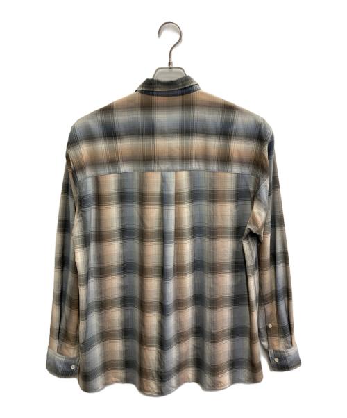 AURALEE（オーラリー）AURALEE (オーラリー) SUPER LIGHT WOOL CHECK SHIRTS ブラウン サイズ:4の古着・服飾アイテム