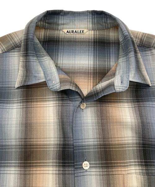 AURALEE（オーラリー）AURALEE (オーラリー) SUPER LIGHT WOOL CHECK SHIRTS ブラウン サイズ:4の古着・服飾アイテム