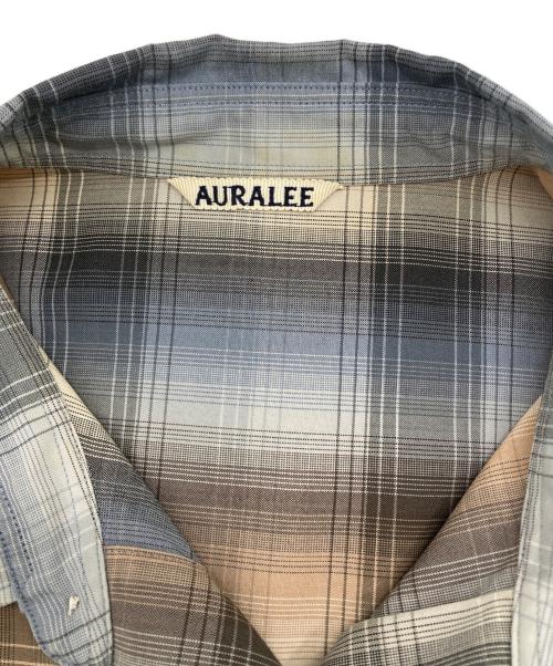 AURALEE（オーラリー）AURALEE (オーラリー) SUPER LIGHT WOOL CHECK SHIRTS ブラウン サイズ:4の古着・服飾アイテム