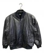 FRANCO COLLEZIONIフランコ コレッツィオーニ）の古着「ラムレザーブルゾン」｜ブラック