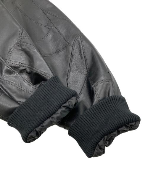 FRANCO COLLEZIONI（フランコ コレッツィオーニ）FRANCO COLLEZIONI (フランコ コレッツィオーニ) ラムレザーブルゾン ブラック サイズ:Lの古着・服飾アイテム