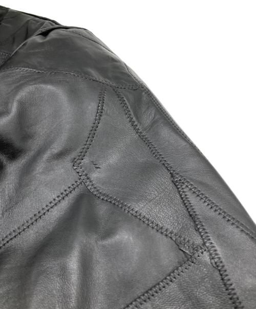 FRANCO COLLEZIONI（フランコ コレッツィオーニ）FRANCO COLLEZIONI (フランコ コレッツィオーニ) ラムレザーブルゾン ブラック サイズ:Lの古着・服飾アイテム